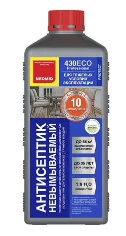 Антисептик NEOMID 430 невымываемый консервант для древесины 1 кг, 1:9 (пластиковая бутыль)