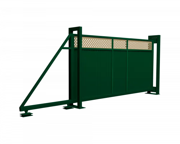 Ворота откатные Estet Plus 2,4х4,5 RAL 6005/1014
