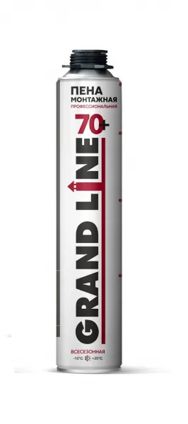 Пена монтажная профессиональная Grand Line 70+ всесезонная, 870мл, 950г