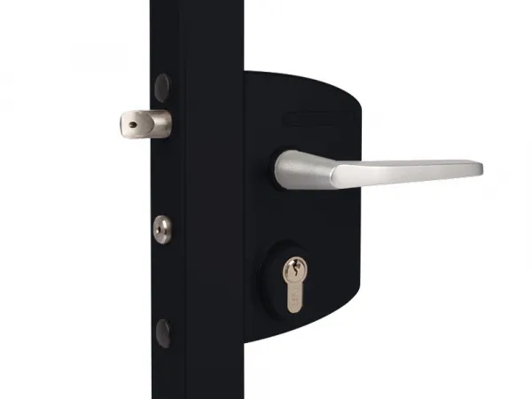 Замок LAKQ 4040 U2L корпус металлический, с ручками из алюминия, черный RAL 9005