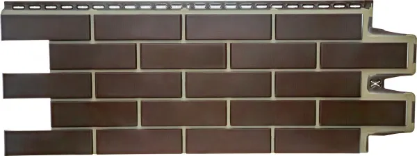 Фасадная панель Grand Line Клинкерный кирпич Дизайн шоколадный со швом RAL 7006