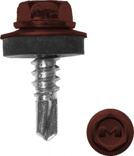 Саморез по металлу Daxmer 5,5х19 RAL 3009 (250) сверло №3