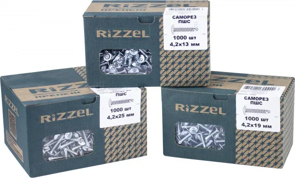 Саморез ПШС Rizzel 4,2х38 (500шт) шлиц PH2, цинк