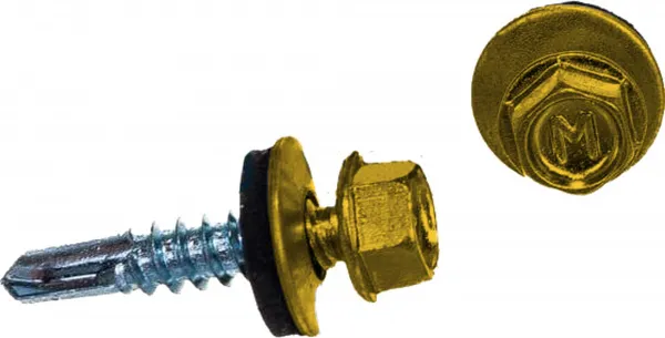 Саморез по металлу Daxmer 5,5х25 RAL 1018 (250) сверло №3