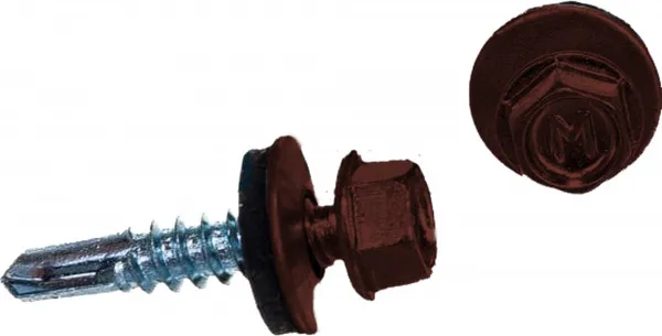 Саморез по металлу Daxmer 5,5х25 RAL 3009 (250) сверло №3