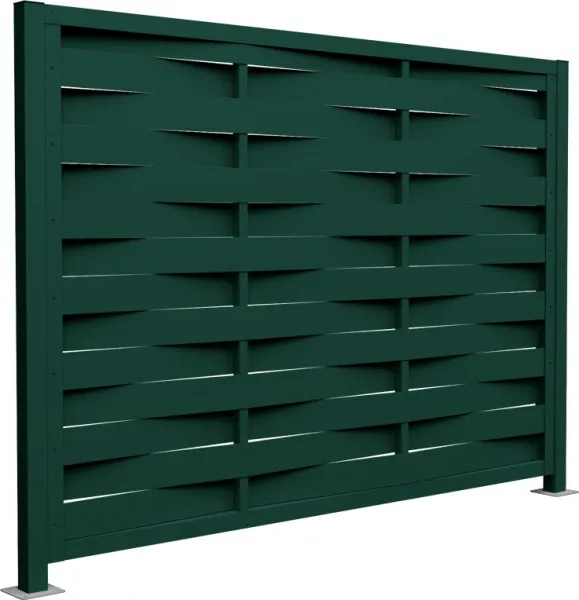 Ламель забора жалюзи Палермо стартовая/финишная для калиток и ворот Grand Line 0,45 ПЭ RAL 6005 зеленый мох