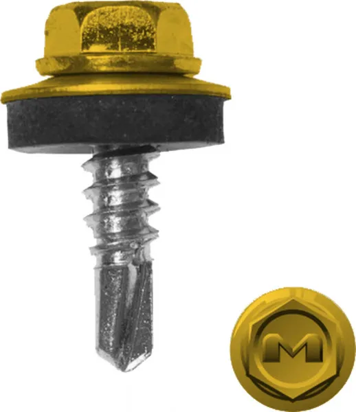 Саморез по металлу Daxmer 5,5х19 RAL 1018 (250) сверло №3
