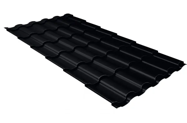 Металлочерепица "Кредо" ("Kredo") в01  0,5 PurPro матовый RAL 9005 черный