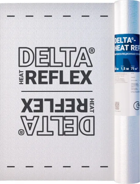 Пленка пароизоляционная Delta-Heat Reflex 150гр. с отражающим покрытием (75м2)