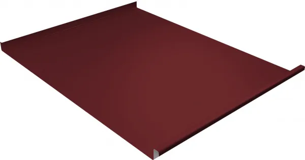 Фальц двойной стоячий Grand Line 0,45 Drap ТХ с пленкой на замках RAL 3005 красное вино