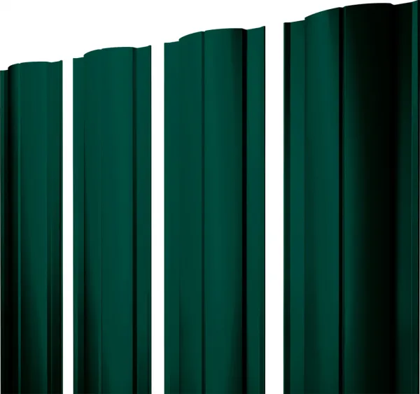 Штакетник Круглый с прямым резом Grand Line 0,45 Drap ТХ RAL 6005 зеленый мох