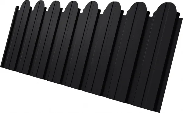 Профнастил C10B фигурный Grand Line 0,45 ПЭ RAL 9005 черный