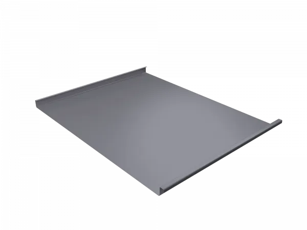 Фальц двойной стоячий Grand Line 0,45 Drap ТХ с пленкой на замках RAL 7004 сигнальный серый