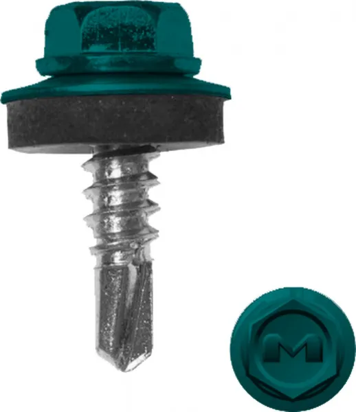 Саморез по металлу Daxmer 5,5х19 RAL 5021 (250) сверло №3