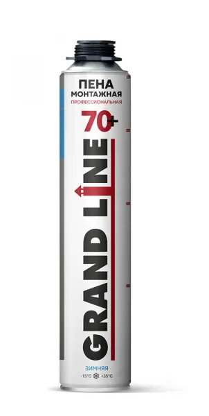 Пена монтажная профессиональная Grand Line 70+ зимняя, 870мл, 950г