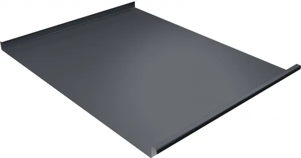 Фальц двойной стоячий Grand Line 0,45 Drap ТХ с пленкой на замках RAL 7024 мокрый асфальт
