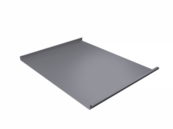 Фальц двойной стоячий Grand Line 0,45 Drap ТХ с пленкой на замках RAL 7004 сигнальный серый